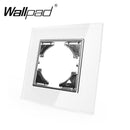 Combinación sin llave de cristal y función de la UE, cortina de reinicio de botón blanco DIY, enchufe de interruptor francés de la UE, Wallpad trasero redondo L6