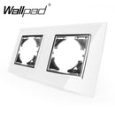 Combinación sin llave de cristal y función de la UE, cortina de reinicio de botón blanco DIY, enchufe de interruptor francés de la UE, Wallpad trasero redondo L6