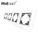 Combinación sin llave de cristal y función de la UE, cortina de reinicio de botón blanco DIY, enchufe de interruptor francés de la UE, Wallpad trasero redondo L6