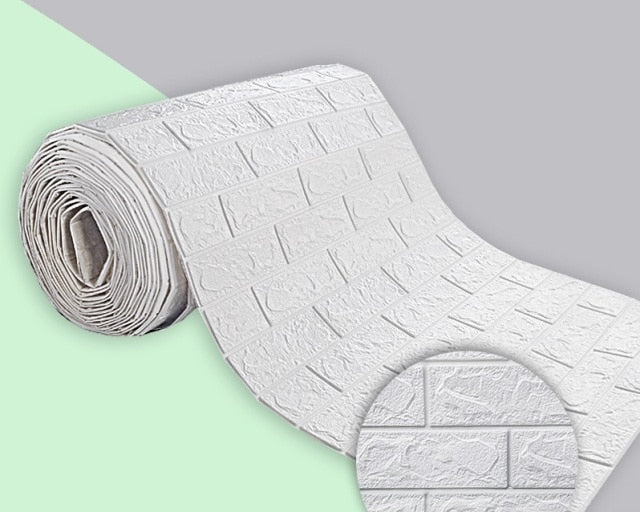 Papel tapiz 3D de 70cm x 1m, pegatina de patrón de ladrillo continuo, pegatina impermeable, decoración del hogar, papel tapiz autoadhesivo 3D