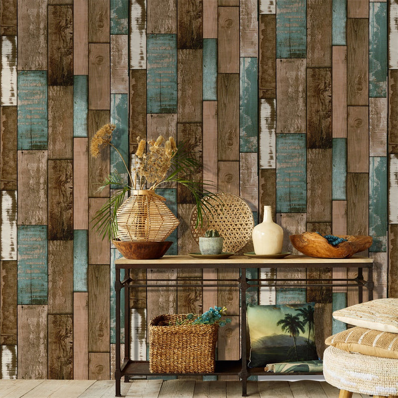 0.45*6m/Roll Vintage Wood 3D self adhesive Wallpaper for walls Rolls Mural Contact paper Living Room Kitchen Bathroom Home Decor