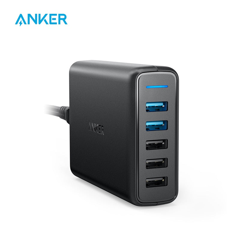 Anker Quick Charge 3.0 63W Cargador de pared USB de 5 puertos EU, PowerIQ PowerPort Speed ​​5 para iPhone iPad, LG, Nexus, HTC y más