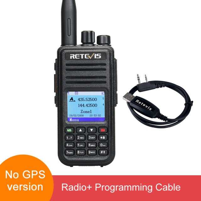 Retevis RT3S DMR Digital Walkie Talkie Ham Estaciones de radio Amateur VHF UHF Banda dual VFO GPS APRS Ranura de tiempo dual Promiscua 5W
