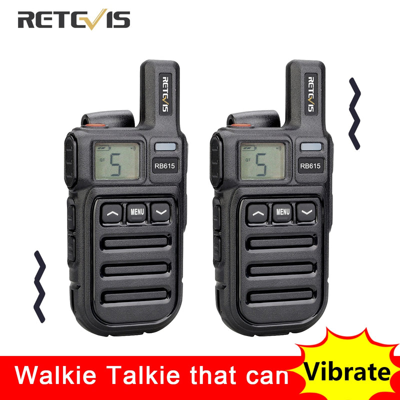 Retevis RB615 PMR Mini Walkie Talkie PMR 446 PTT FRS Walkie-Talkies 1 oder 2 Stück Tragbares Funkgerät für die Restaurantjagd FRS