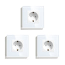 BSEED Mvava EU Standard 16A Wall Socket White Black Single Mirror Crystal Glass Panel Plug Electrical Outlet For Home Improvemet