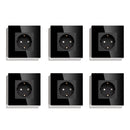 BSEED Mvava EU Standard 16A Wall Socket White Black Single Mirror Crystal Glass Panel Plug Electrical Outlet For Home Improvemet