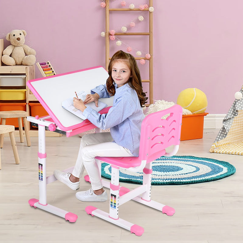 Silla de escritorio ajustable para estudio de niños, silla de escritorio funcional para niños, juego de escritorio y silla para niños, escritorio de escritura para niños