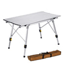 Outdoor Camping telescopic folding table Wood grain aluminum alloy desk garden Picnic Barbecue Self-driving Travel Table