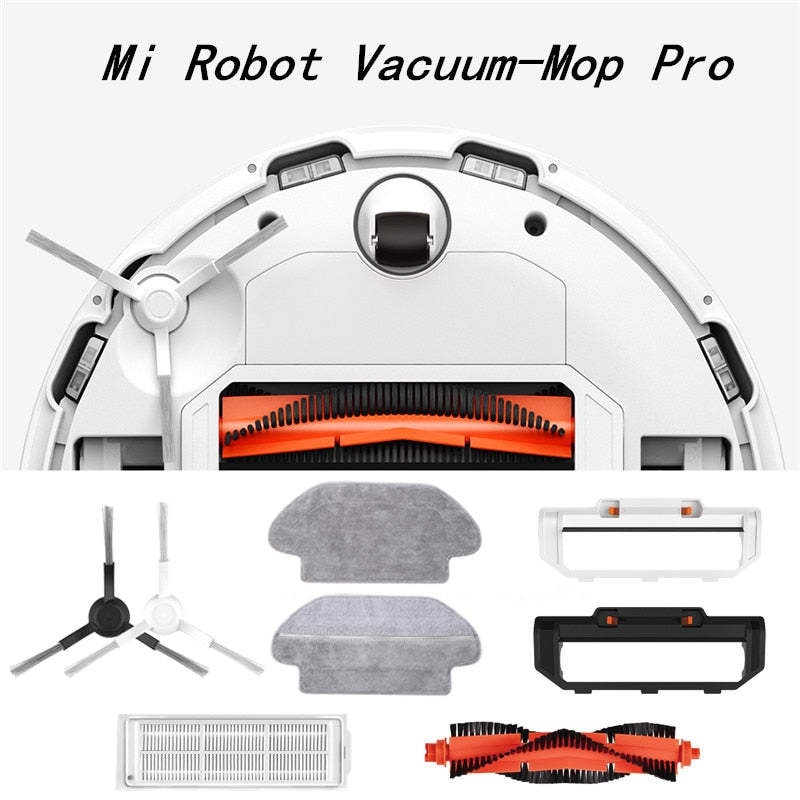 Adecuado para Xiaomi (Mi Robot Vacuum-Mop Pro), aspiradora de barrido, accesorios lavables, cepillo lateral principal, mopa con filtro Hepa
