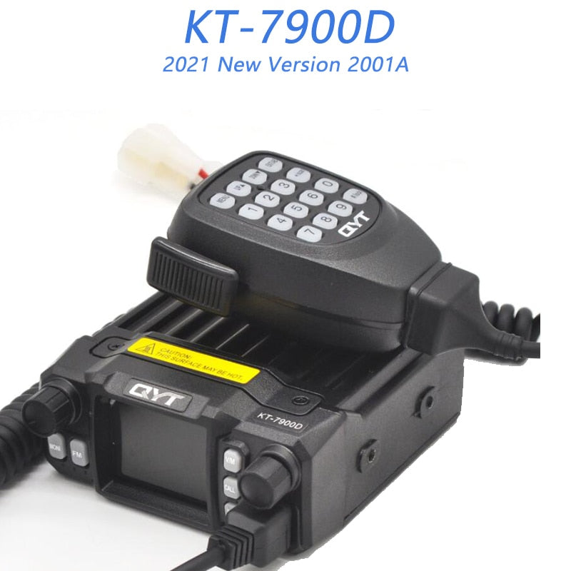 2021 Mini Mobile Radio QYT KT-7900D 25W 136-174/220-260/350-390/400-480MHz FM Transceiver Quad Band Amateur Walkie Talkie+Cable