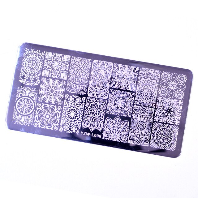 2021 New Designs Rose Flower Nail Art Stamp Template Flower Mandala Butterfly Image Plate Nail Stamping Plate Manicure Tools