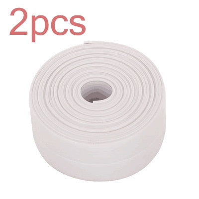 Papel tapiz 3D blanco, autoadhesivo de PVC, pegatinas de pared impermeables, lavabo para ducha de baño, costura de baño, cinta de sellado de rayas, placa base