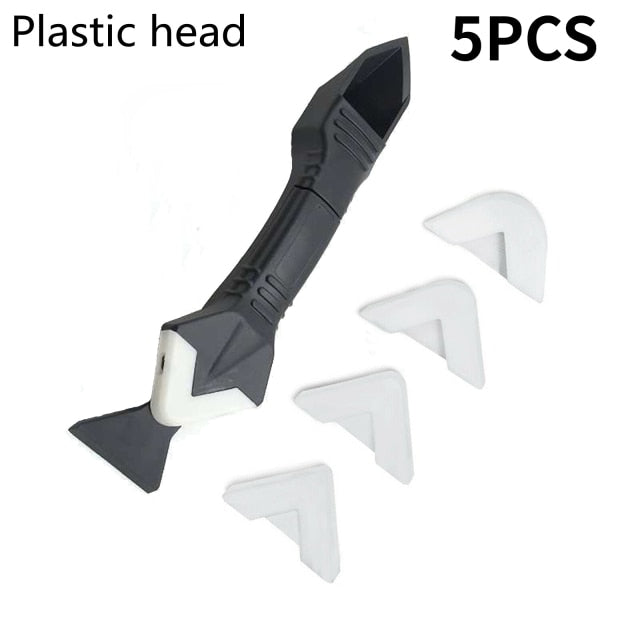 5PCS 3 In1 Glass Glue Angle Scraper Caulking Tool Shovel Binder Multifunctional Rubber Shovel Silicone Remover Angle Seam Shovel