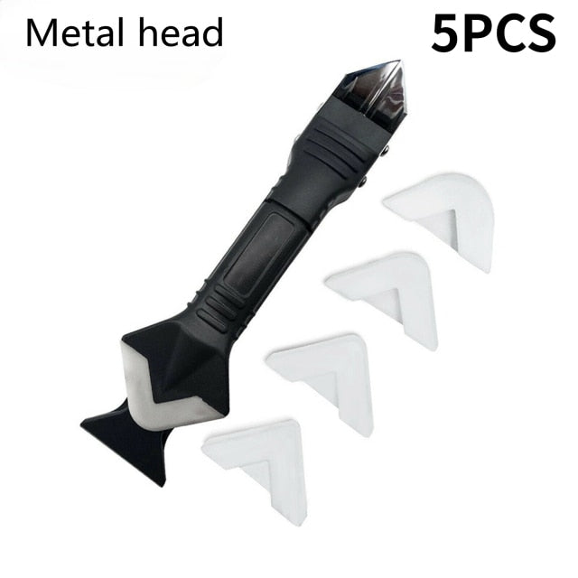 5PCS 3 In1 Glass Glue Angle Scraper Caulking Tool Shovel Binder Multifunctional Rubber Shovel Silicone Remover Angle Seam Shovel