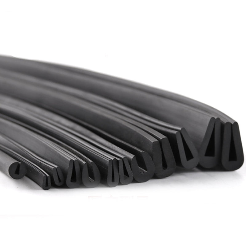 1/2/3/5/10M Black Rubber Edge Strip U Section Anti Oil Seal Edge Shield Encloser Inner Width 0.5-10mm High 5-15mm