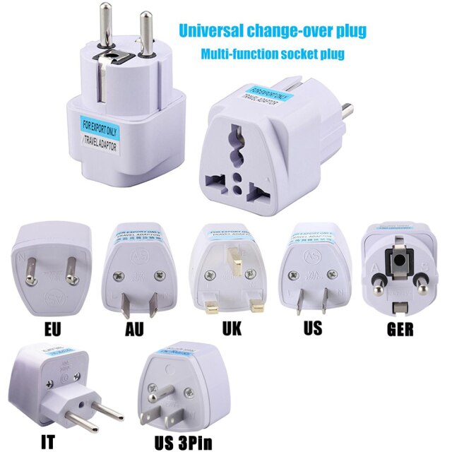1pcs Universal EU Plug Adapter AU UK US To EU Euro AC Travel Adapter Electrical Plug Converter Power Socket