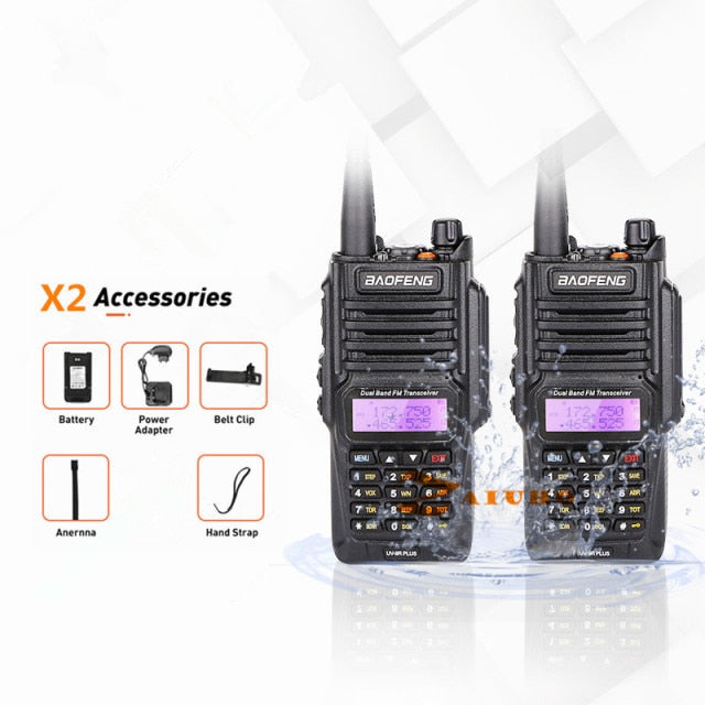 1or2pcs Baofeng 10W UV-9R Plus Walkie Talkie impermeable UV9Rplus Banda dual Portátil CB Ham Radios Transceptor FM Radio bidireccional