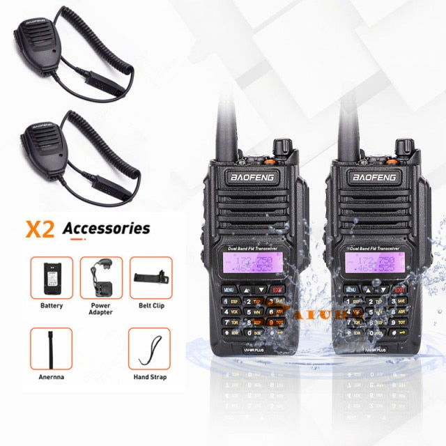 1or2pcs Baofeng 10W UV-9R Plus Waterproof  Walkie Talkie UV9Rplus Dual Band Portable CB Ham Radios  FM Transceiver Two Way Radio