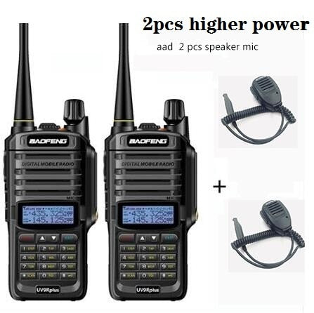 Baofeng UV-9R plus de alta potencia, 2 uds., 10w, walkie talkie impermeable, radio bidireccional, radio ham, radio cb, comunicador рация