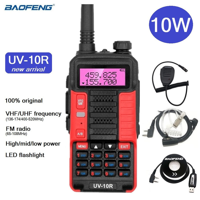 2021 Baofeng UV-10R 10W Walkie Talkie VHF UHF Ham Radio Station Updated UV-5R Portable Transceiver Radio Amateur Long Standby