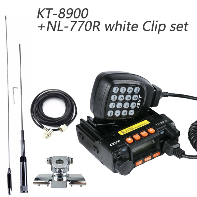 QYT KT-8900 Dual Band 25-Watt Mini Mobile Transceiver 136-174MHz/400-480MHz Portable Ham Radio (Free Cable)