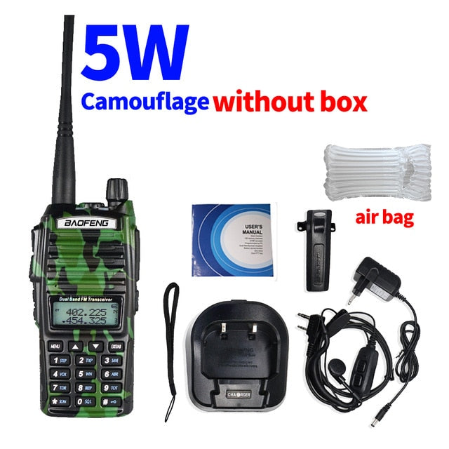 High Power 8W Baofeng UV-82 Walkie Talkie UV82 Dual Band VHF/UHF FM Transceiver 10KM Long Range Hunting Two Way Ham CB Radio