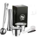 Cápsula de café de acero inoxidable ICafilas SVIP para Nespresso reutilizable Inox recargable Crema Espress cápsulas de filtro reutilizables