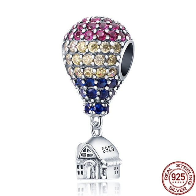Hot Sale 100% Real 925 Sterling Silver Ariel Balloon Charm Fit Original Pandora Bracelet Making Fashion DIY Jewelry For Women