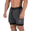 Nuevos pantalones cortos para correr de verano para hombres, gimnasio, fitness, culturismo, entrenamiento, pantalones cortos de secado rápido, para correr, deportes, pantalones cortos 2 en 1