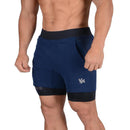 Nuevos pantalones cortos para correr de verano para hombres, gimnasio, fitness, culturismo, entrenamiento, pantalones cortos de secado rápido, para correr, deportes, pantalones cortos 2 en 1