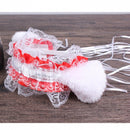 Women Ruffles Lace Headband Plush Cat Ears Ribbon Bell Lolita Cosplay Hair Hoop