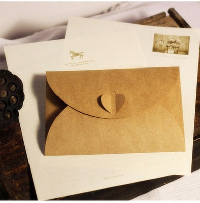 (10 unids/lote) Mini 10,5x7,2 cm amor hebilla perla sobres invitaciones de boda tarjetas de felicitación de Año Nuevo tarjetas de Navidad