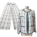 Wome tweed jacket two piece set office lady wool jacket pants set plus size trouser suits customize 5XL 6XL winter tailored coat