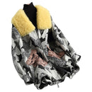 Abrigos de lana y algodón de lujo, abrigo cálido de invierno para mujer, chaqueta femenina con cuello de piel de cordero Real, abrigo para mujer 18030 WYQ1793