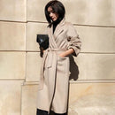 cashmere Female overcoat winter 2020 oversized long coat women handmade double faced wool coats