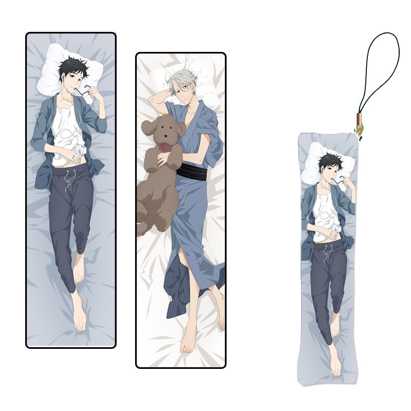 Moe Pillow Keychain YURI!!! on ICE Mini Dakimakura Strap Mobile Phone Male BL Body Pillow Figure  Cospaly Pendants Gift