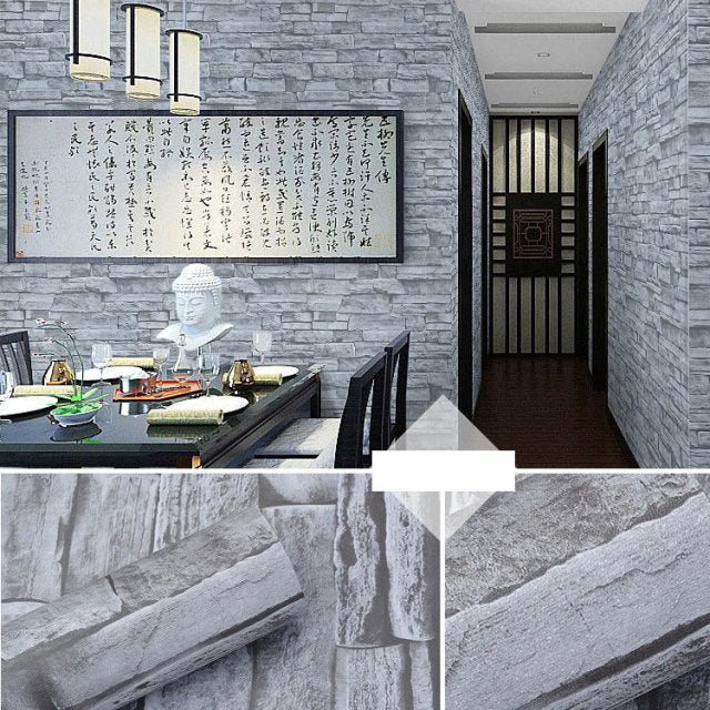 10 M Wohnzimmer Küche Badezimmer Wasserdichte Wandaufkleber Wohnkultur Abnehmbare Vinyl-PVC-Ziegelstein-selbstklebende Tapete