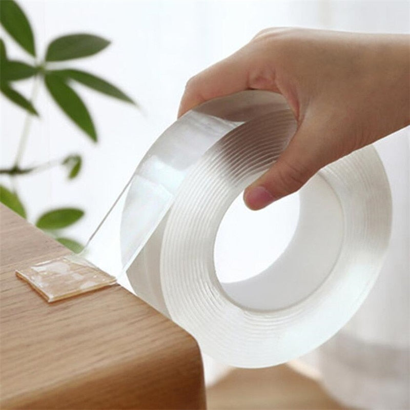 1M/2M/5M Nano Tracsless Tape Double Sided Tape Transparent No Trace Reusable Waterproof Adhesive Tape Cleanable Home gekkotape