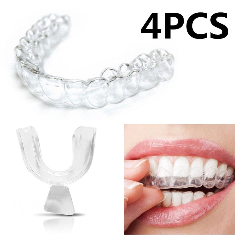 4pcs Silikon-Nacht-Mundschutz für Zähneknirschen, Knirschen, Zahnbiss, Schlafhilfe, Zahnaufhellung, Mundschale