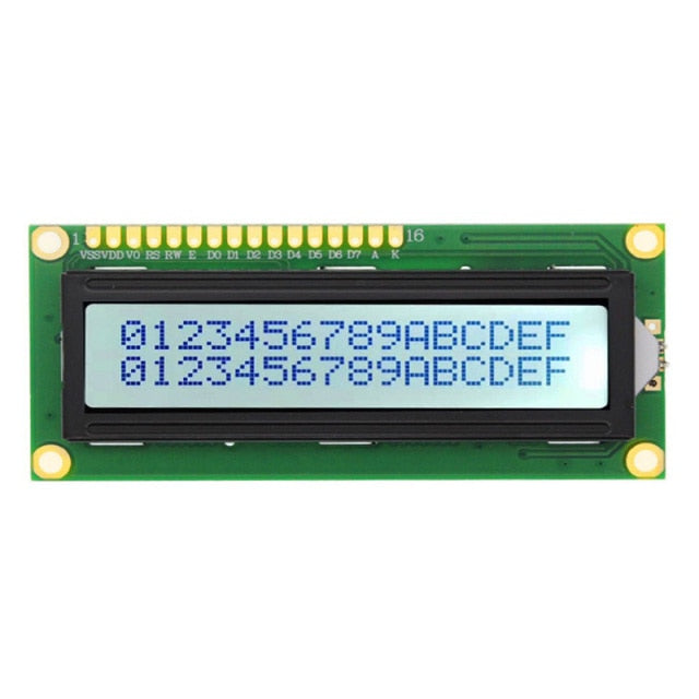 XABL 1602 1602A 16X2-Zeichen-LCD-Modul LCM Farbe Blau Weiß Gelber Bildschirm Factory Outlet Custom Size
