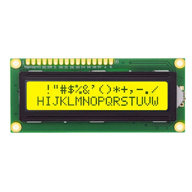XABL 1602 1602A 16X2 Módulo LCD de caracteres LCM Color Azul Blanco Amarillo Pantalla Salida de fábrica Tamaño personalizado