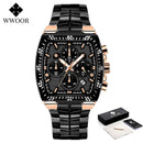 WWOOR 2021 New Men Watches Top Brand Luxury Gold Stainless Steel Quartz Watch Men Waterproof Sport Chronograph Relogio Masculino