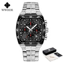 WWOOR 2021 New Men Watches Top Brand Luxury Gold Stainless Steel Quartz Watch Men Waterproof Sport Chronograph Relogio Masculino
