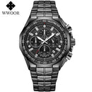 WWOOR 2021 New Men Watches Top Brand Luxury Gold Stainless Steel Quartz Watch Men Waterproof Sport Chronograph Relogio Masculino