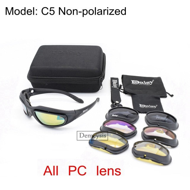 Daisy Tactical Polarized Glasses Military Goggles Army Sonnenbrillen mit 4 Linsen Original Box Herren Shooting Eyewear Gafas