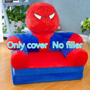 Only Cover NO Filling Cartoon Crown Seat  Puff Skin Cover for  Toddler Children Sofa Folding Baby Kids Best Gifts