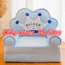 Only Cover NO Filling Cartoon Crown Seat  Puff Skin Cover for  Toddler Children Sofa Folding Baby Kids Best Gifts
