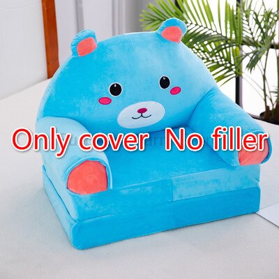 Only Cover NO Filling Cartoon Crown Seat  Puff Skin Cover for  Toddler Children Sofa Folding Baby Kids Best Gifts