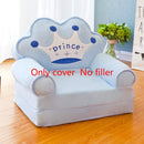Only Cover NO Filling Cartoon Crown Seat  Puff Skin Cover for  Toddler Children Sofa Folding Baby Kids Best Gifts