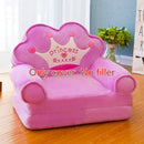 Only Cover NO Filling Cartoon Crown Seat  Puff Skin Cover for  Toddler Children Sofa Folding Baby Kids Best Gifts